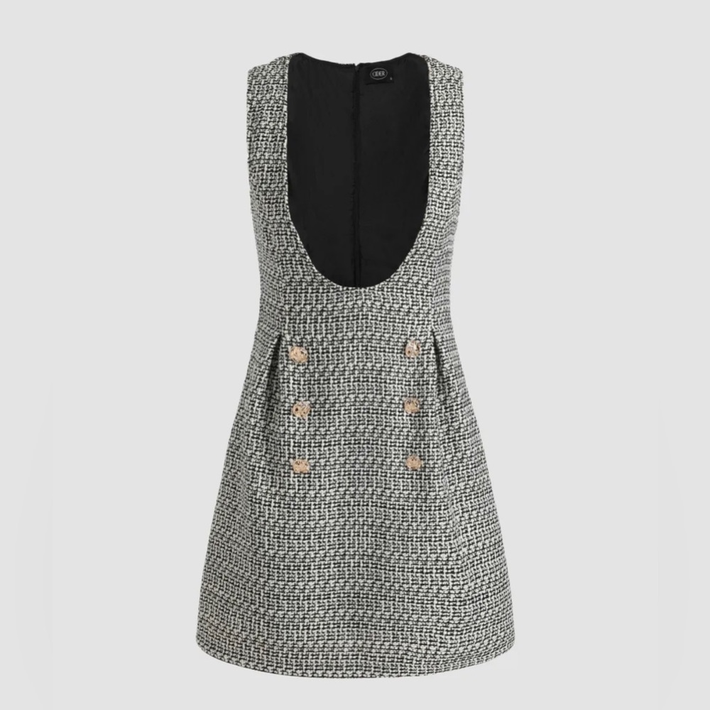 Cider Wool blend U front tweed mini dress vintage look size XL new with tags